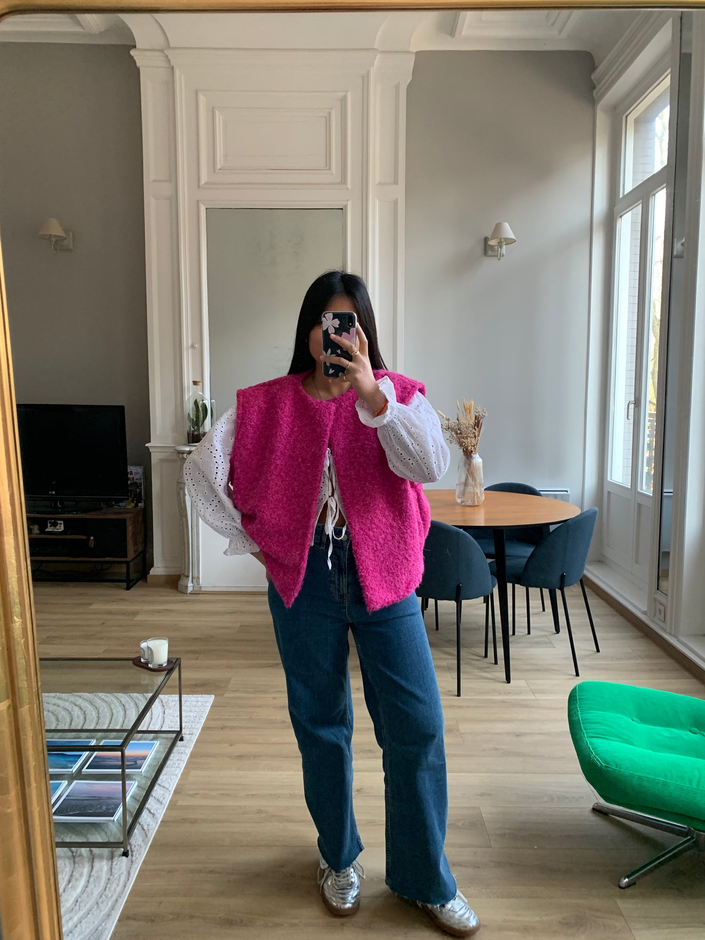 Veste sans manche ROXANE fuchsia