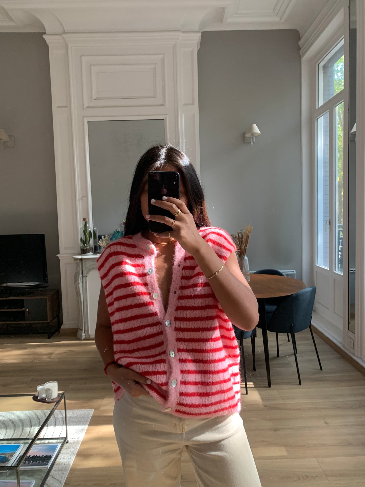 Gilet GABIN rose/rouge