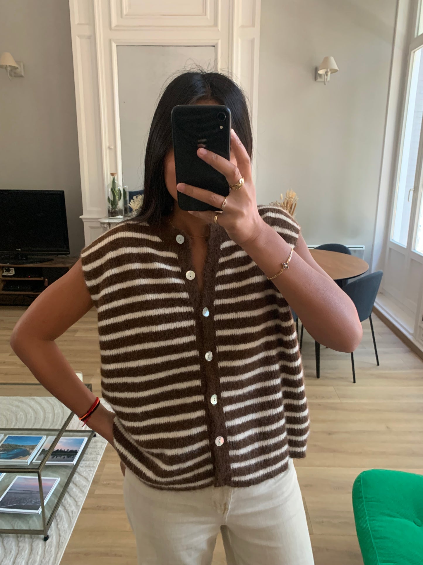 Gilet GABIN marron/crème