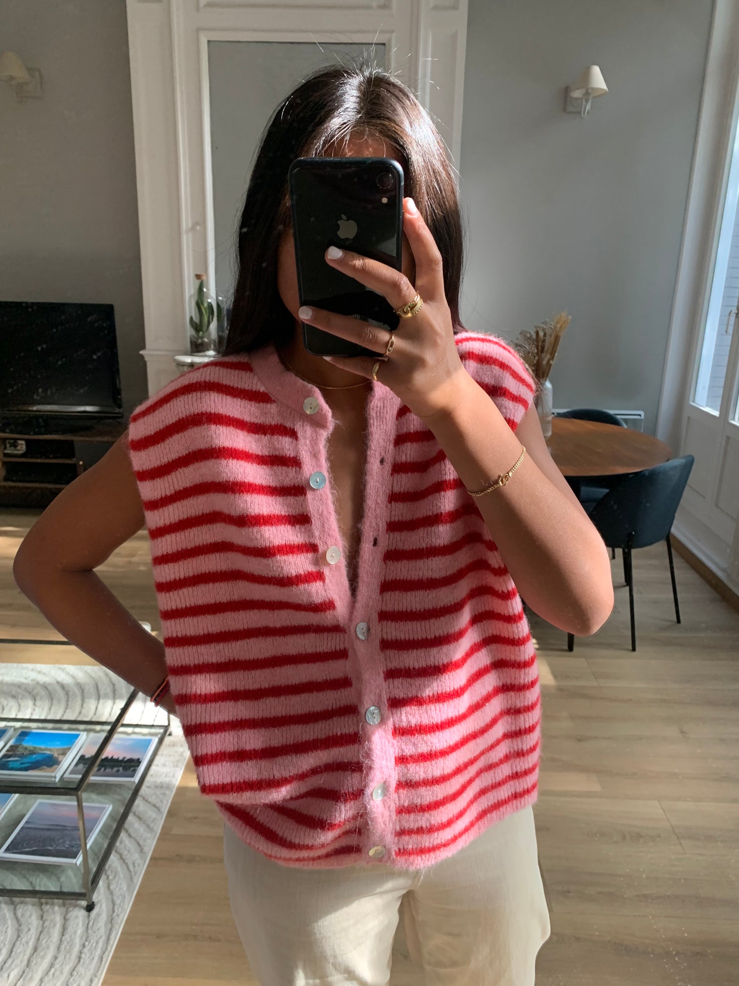 Gilet GABIN rose/rouge