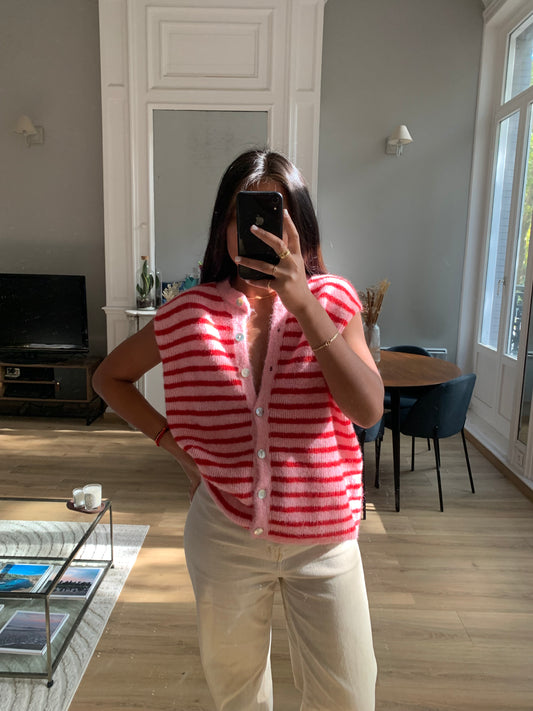 Gilet GABIN rose/rouge